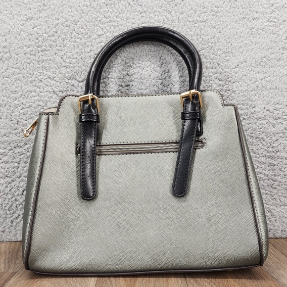 Limelight Handbag Purse Pewter Black Gold‎ Accent Satchel Top Handle Crossbody - Picture 2 of 12